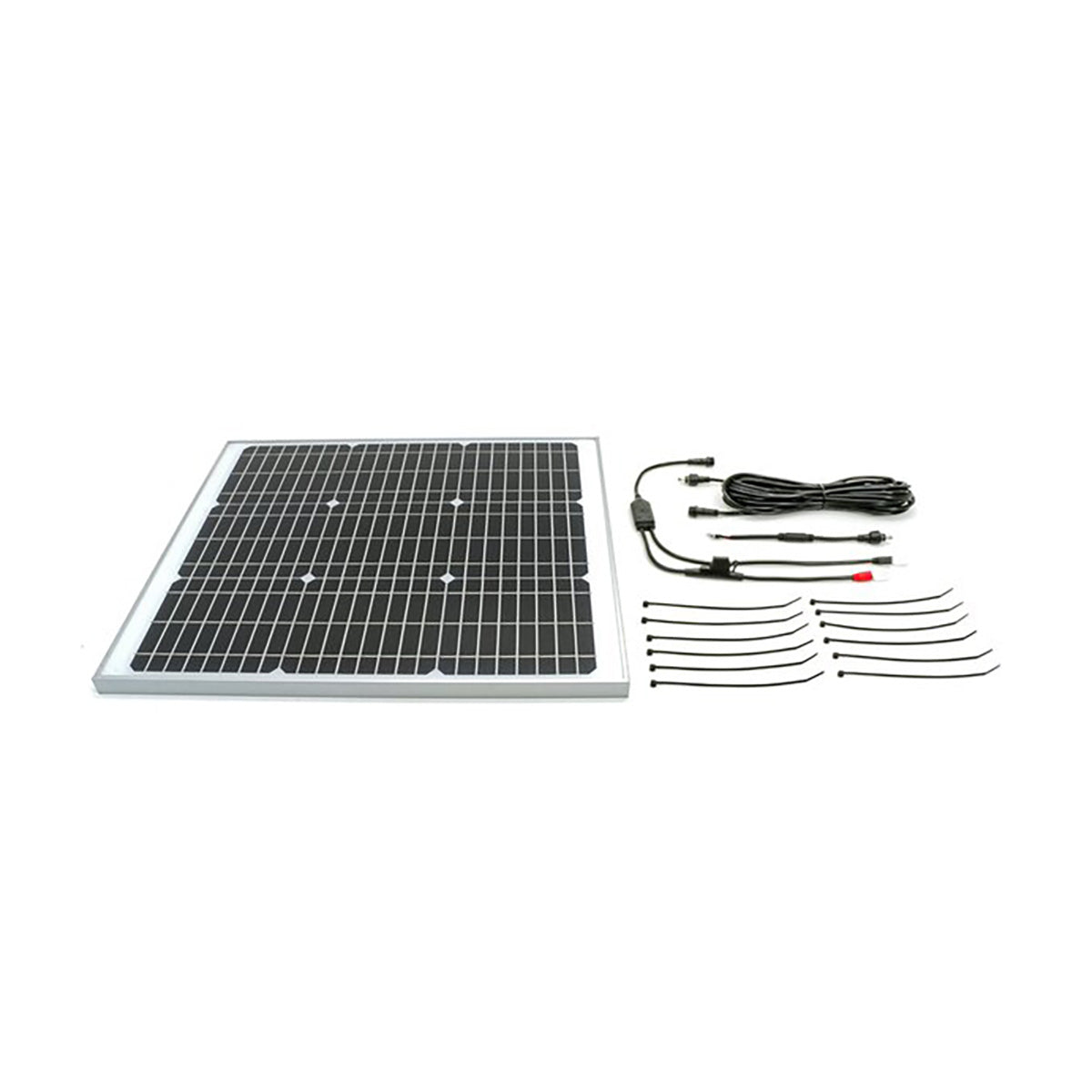 60W 36V solar panel and wiring kit with harness and zip ties
