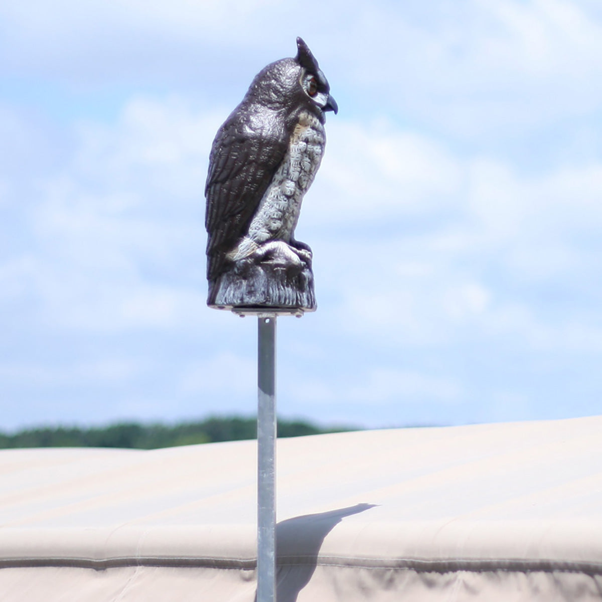 Great Horned Owl Scare Kit Lake Lite Boat Lift Great Horned Owl Scare Kit helps to keep those annoying birds from perching on your canopy.