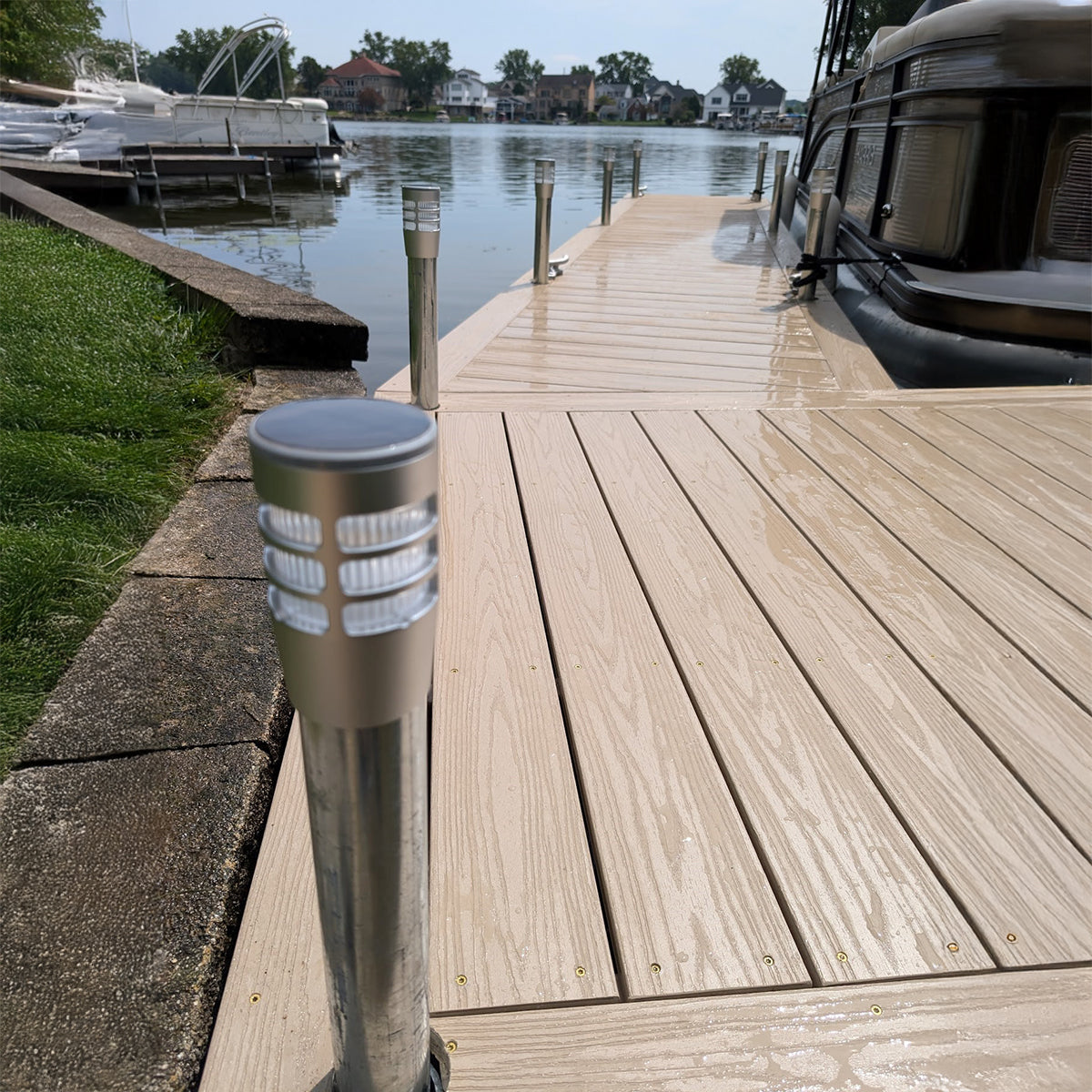 Solar Dock Post Light Aluminum