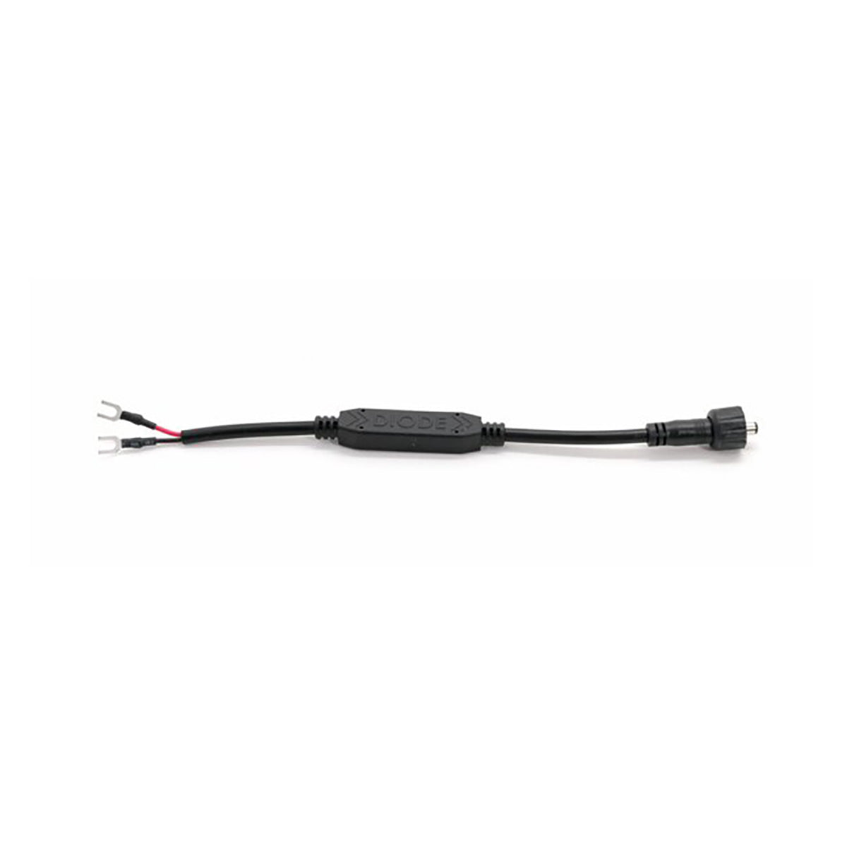 Black diode wire on a white background