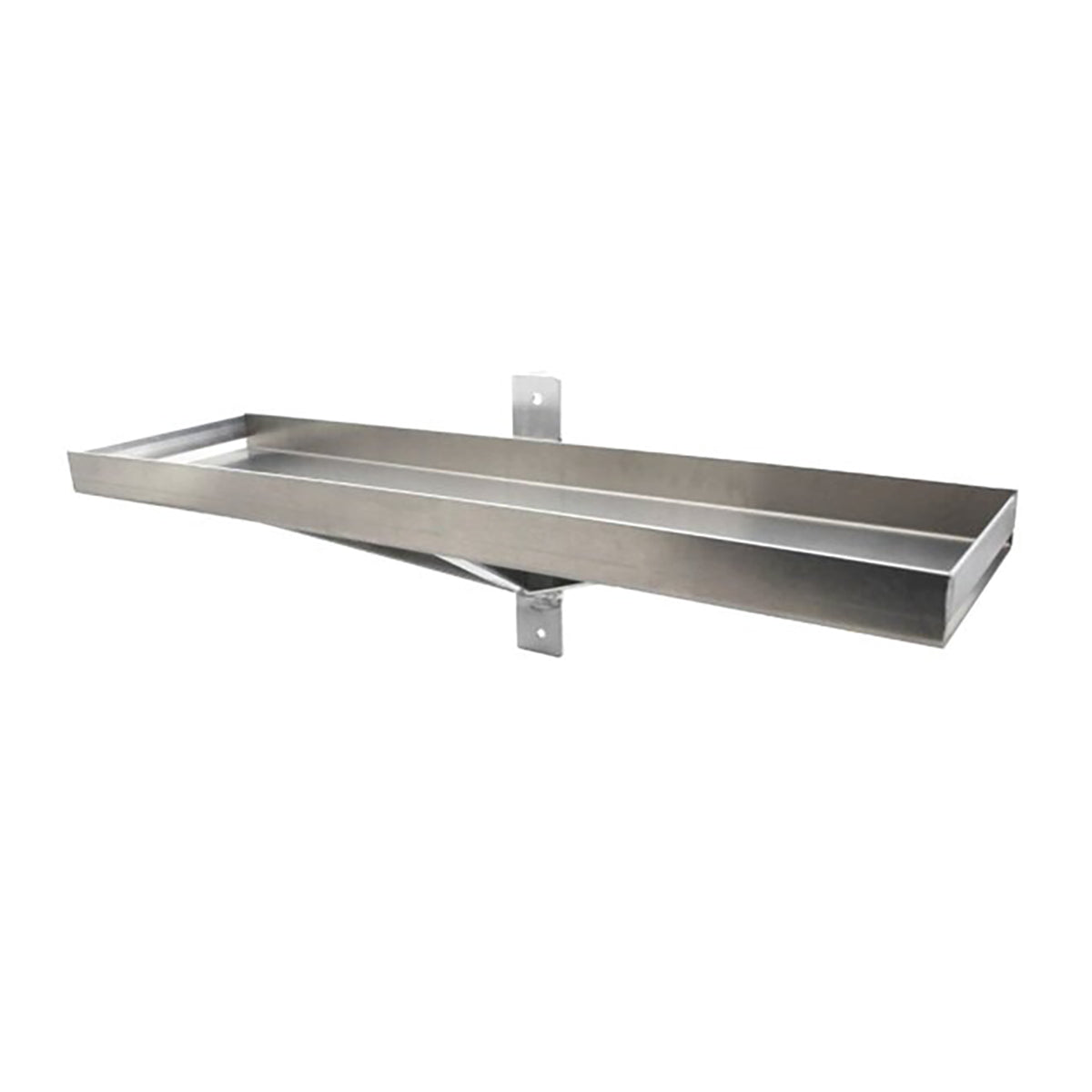 Dual universal boat lift battery tray, aluminum, side view
