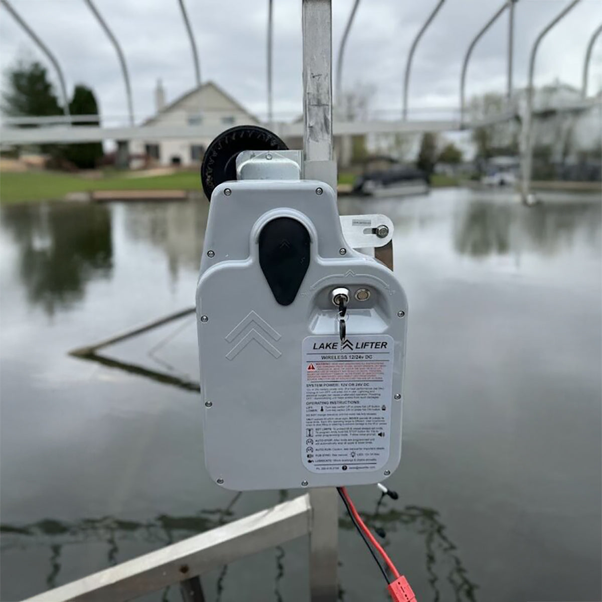 DC - Lake Lifter Direct Drive Boat Lift Motor - w/Wireless Remote + Auto-Stop + Auto-Run