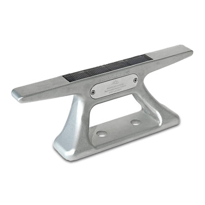 Metal cleat with solar panel on a white background