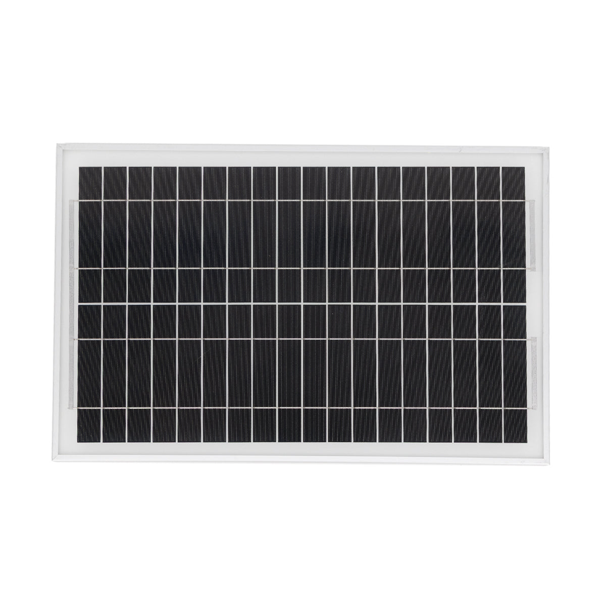 15W 12V HD solar panel with white frame, front view