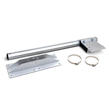 Solar Panel Mounting arm, bracket, and hose clamps. 