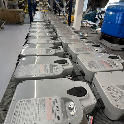 Row of Lake Lifters on a warehouse floor