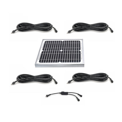 Solar panel with cables on a white background