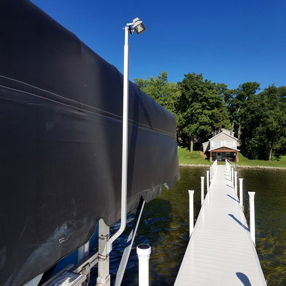 Wireless Key Fob Activated Boat Lift Flood Light Lake Lift's Boat Lift Key Fob Activated Flood Light is the perfect solution when boarding and unboarding your boat.