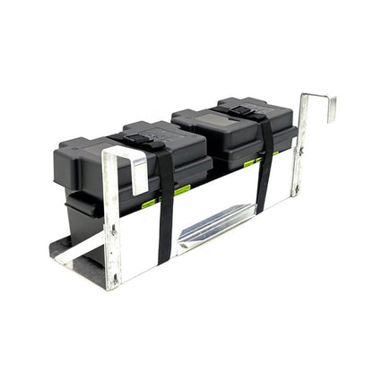 Dual Hanging Boat Lift Battery Tray - Square Arms