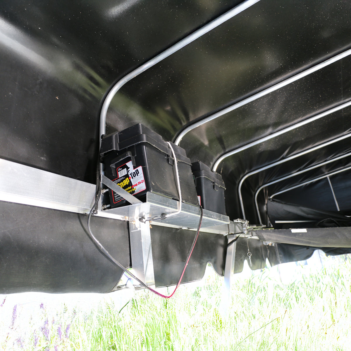 Dual Universal Boat Lift Battery Tray