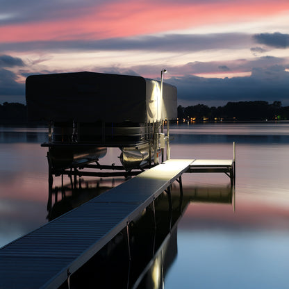 Wireless Key Fob Activated Boat Lift Flood Light Lake Lift's Boat Lift Key Fob Activated Flood Light is the perfect solution when boarding and unboarding your boat.