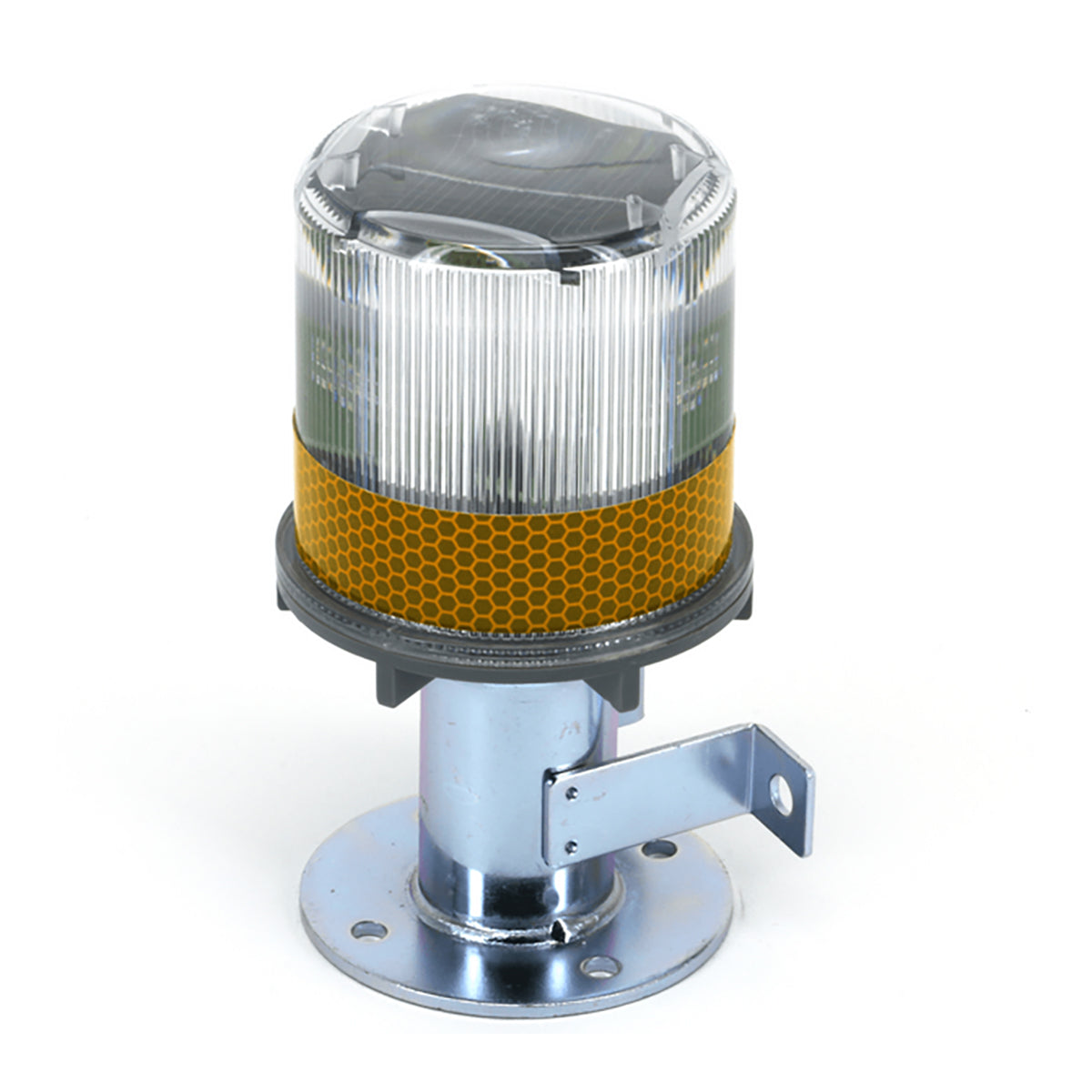 Industrial light with yellow reflector on a white background