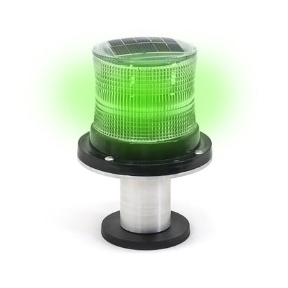 Green rotating beacon light on a white background