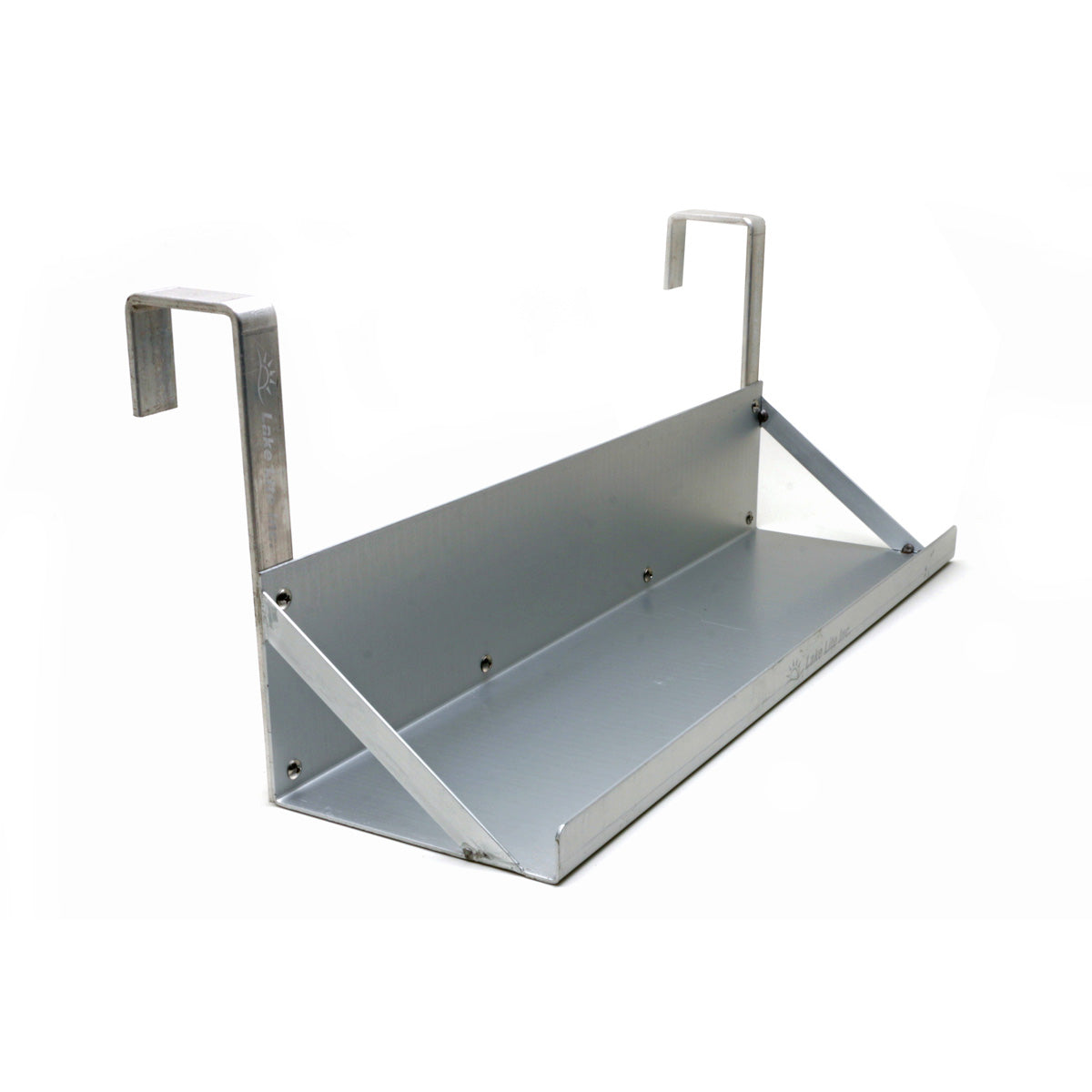 Dual hanging boat lift battery tray with square arms, empty