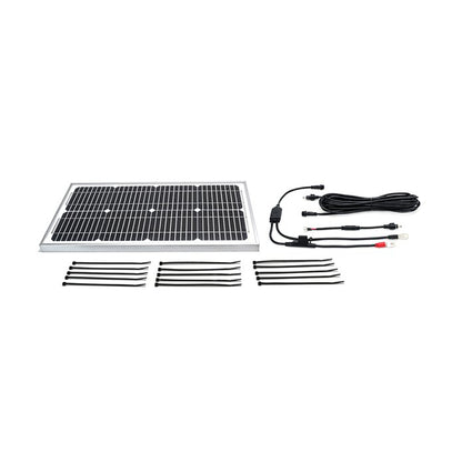 20W 12V solar panel and wiring kit with harness and zip ties