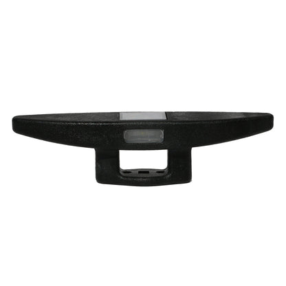 8-inch black nylon solar cleat light, side view
