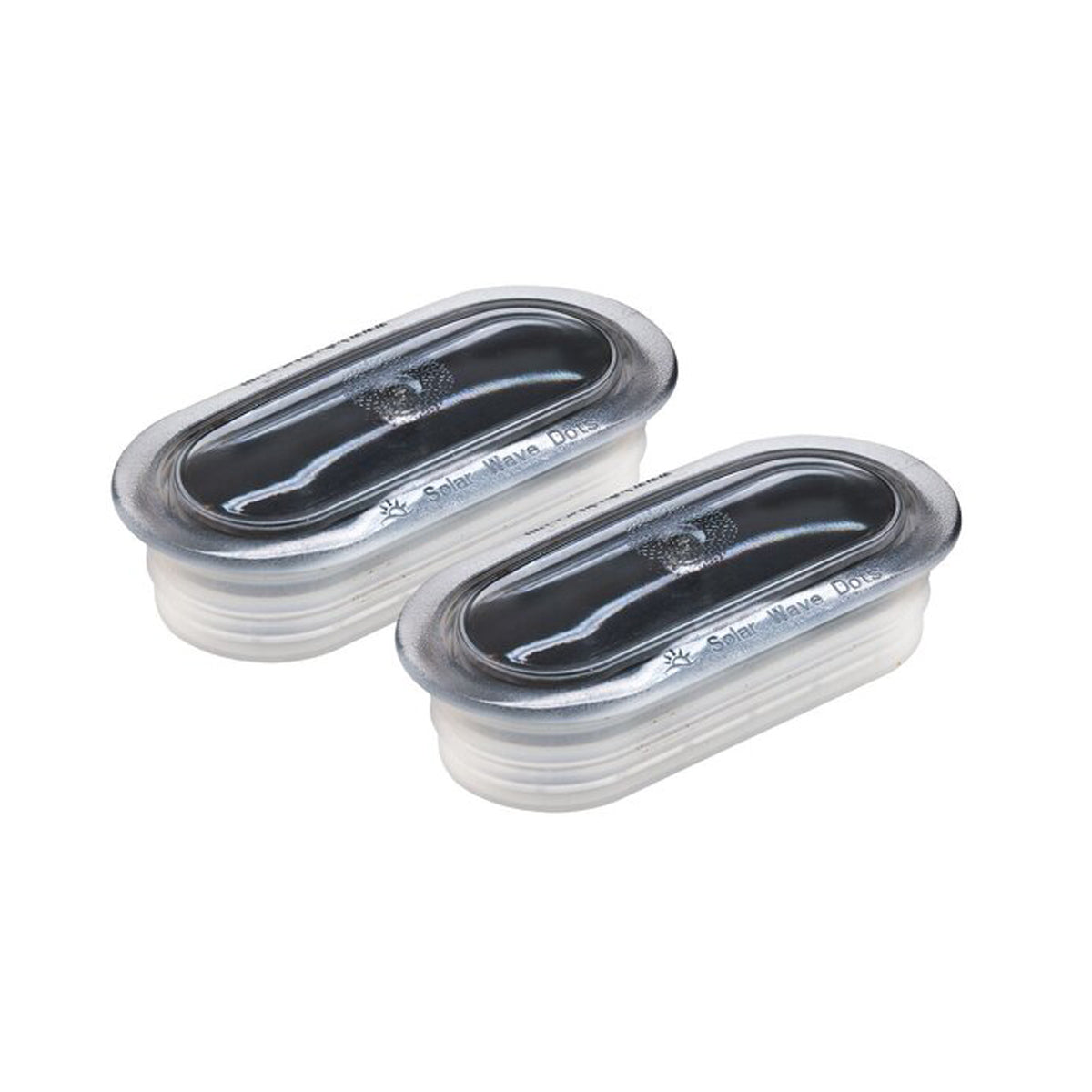 Two clear oval Solar Wave Dots for Wave Armor docks